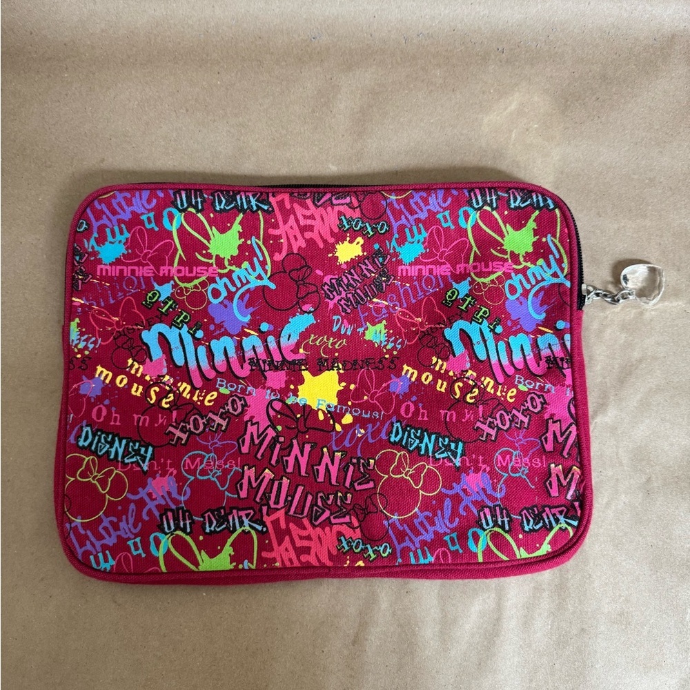 Disney Pink Cotton Minnie Mouse Graphic iPad case. 10.5” by 8” by 0.75”
